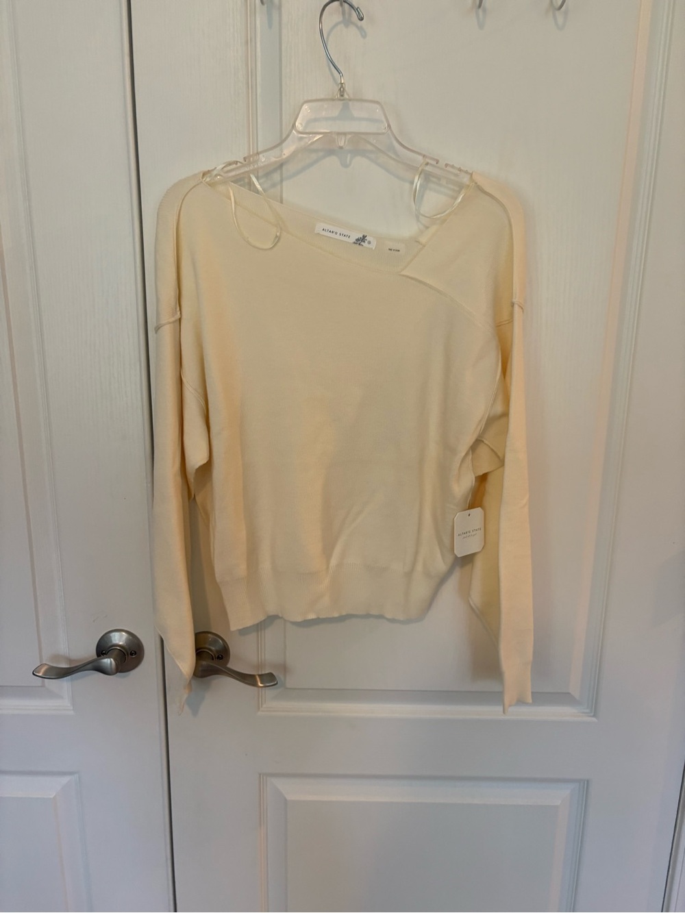 Altar'd State Cream Scoop Neck Lightweight Sweater